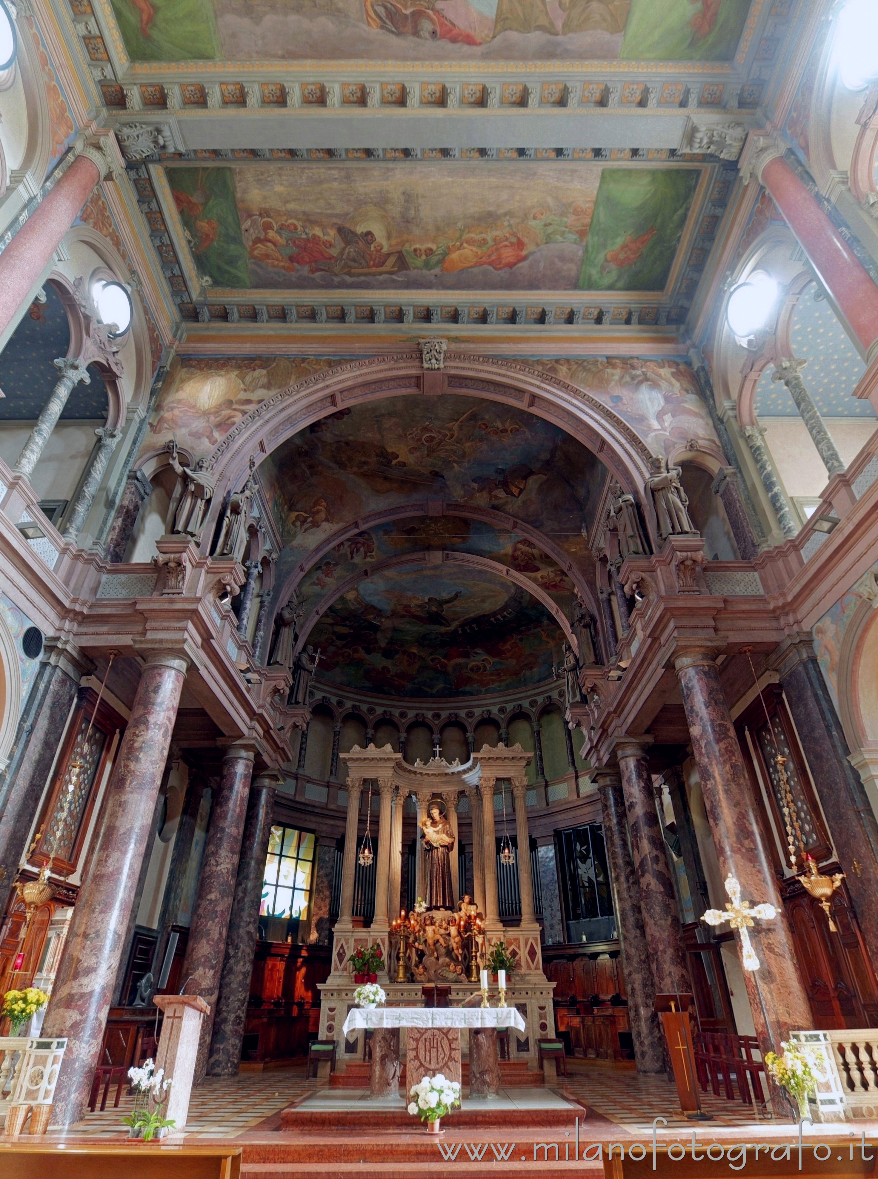 Milan (Italy) - Rear part of the interior of the Sanctuary of Sant'Antonio da Padova